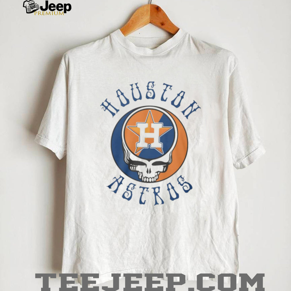 Houston Astros Grateful Dead Steal Your Face Mashup White T Shirt