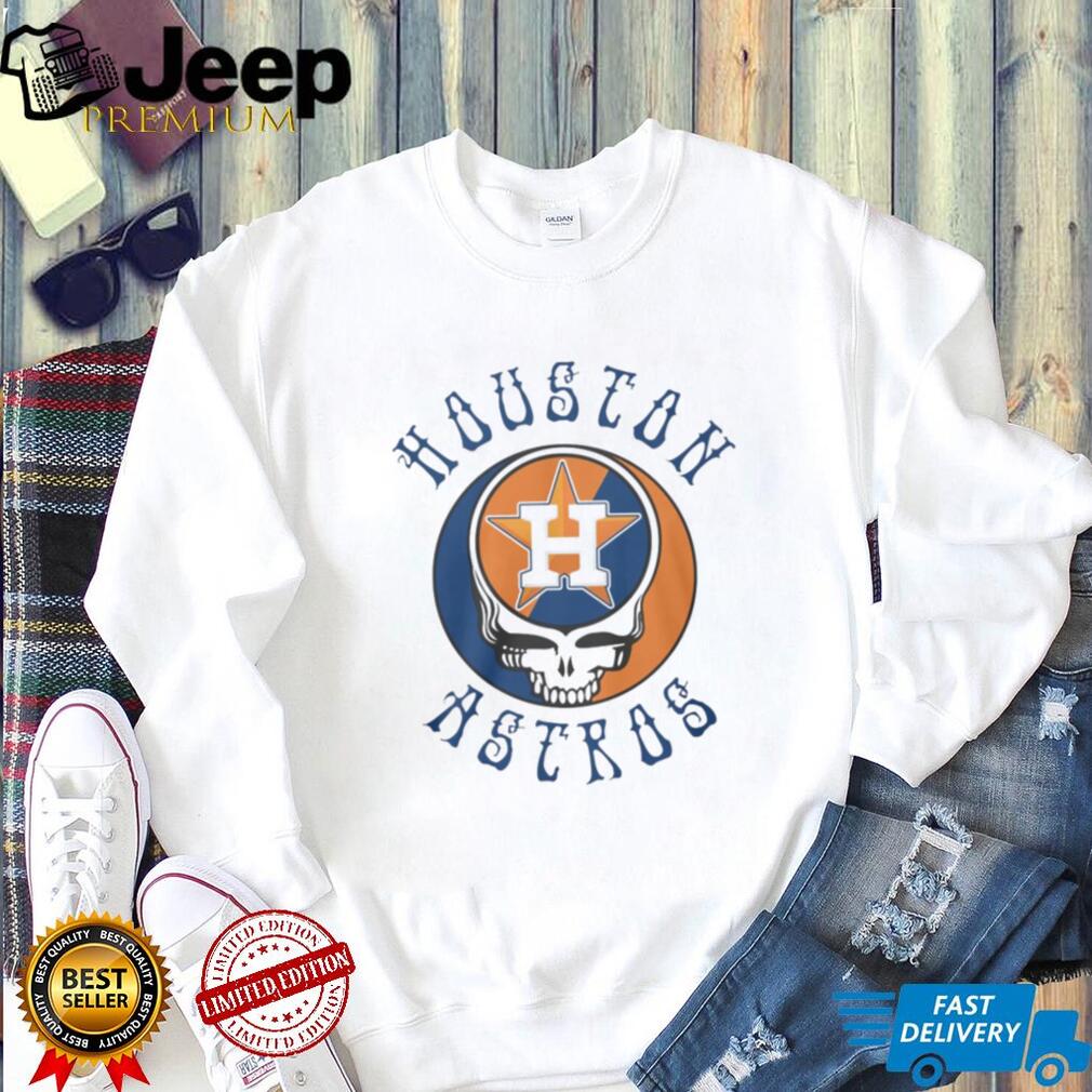 Houston Astros Grateful Dead Steal Your Face Mashup White T Shirt