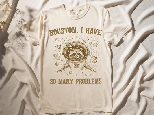 Houston I Have Many Problems Raccoon Vintage Unisex Shirt Raccoon Retro Shirt Raccoon Meme T-shirt Meme Shirt Funny Shirt Retro Shirt TK43GN