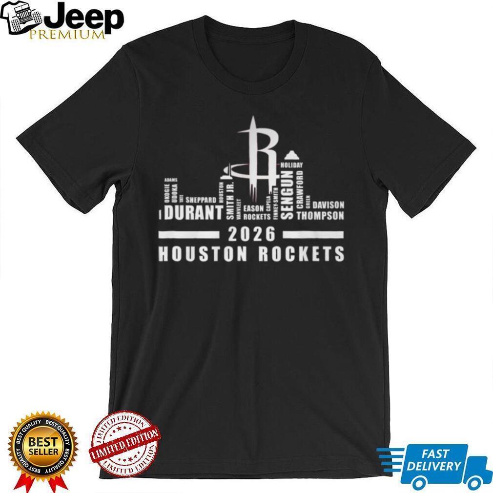 Houston Rockets 2026 Roster Skyline Basketball T Shirt Durant & Sengun