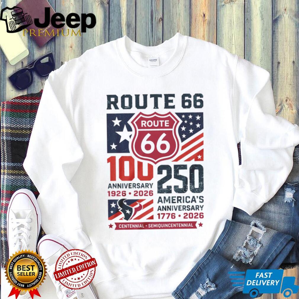 Houston Texans Route 66 100th Anniversary T Shirt America 250th Celebration T Shirt