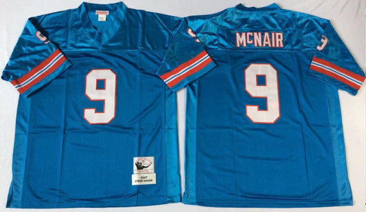 Houston Oilers #9 Mcnair Throwback Style 1