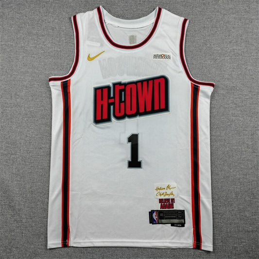 Houston Rockets #1 Amen Thompson 25 Rockets 1 White City Edition Style 2