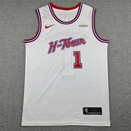Houston Rockets #1 Amen Thompson 26 Rockets 1 White City Edition Style 2