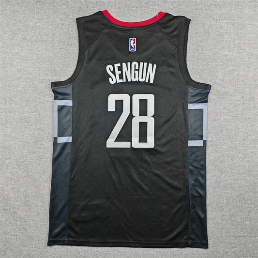Houston Rockets #28 Alperen Sengun Rockets 28 Black Style 3