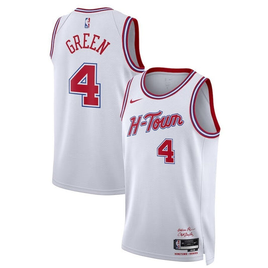 Houston Rockets #4 Jalen Green Unisex 202324 Swingman Jersey - White - City Edition