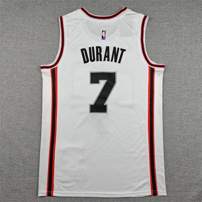 Houston Rockets #7 Kevin Durant 25 Rockets 7 White City Edition Style 1