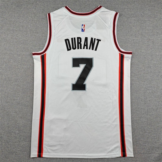 Houston Rockets #7 Kevin Durant 25 Rockets 7 White City Edition Style 1