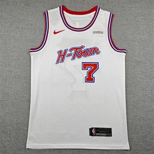 Houston Rockets #7 Kevin Durant 26 Rockets 7 White City Edition Style 2