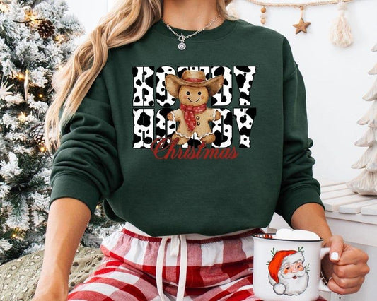 Howdy Christmas Gingerbread Man Sweatshirt, Christmas Season Sweatshirt, Christmas Western, Retro Christmas Shirt Shirt,...