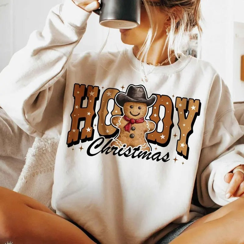 Howdy Christmas sweatshirt,hoodie,tshirt, Western Coquette Cowgirl Christmas Sweatshirt, Aesthetic Holiday Clothing, Unisex