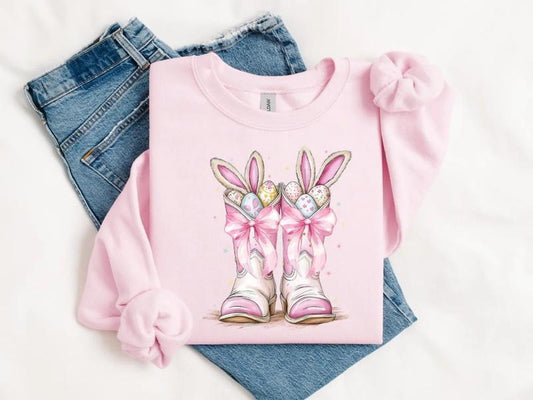Howdy Easter Sweatshirt, Western Easter Bunny Shirt, Easter Shirt, Cowboy Boots, Happy Easter, Easter Shirts for Women,...