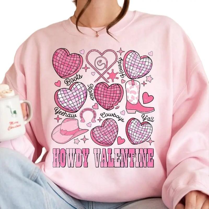 Howdy Valentine Sweatshirt, Western Valentines Shirt, Cowgirl Valentines Sweatshirt, Conversation Hearts Shirt, Valentines Sweatshirt, Long Sleeve Crewneck Shirt, Valentines Gifts For Men Women Fit Unisex