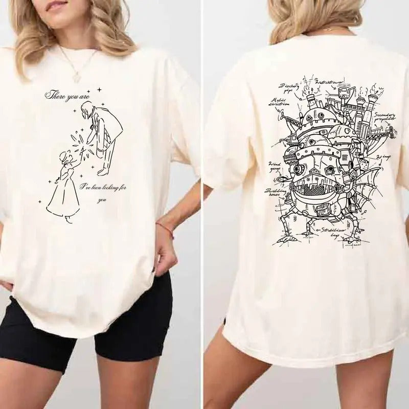 Howl's Moving Castle Movie Shirt, Howl T-Shirt, Studio Ghibli Shirt, Hayao Miyazaki, Studio Ghibli Gift,Anime Howls Moving Castle Shirt