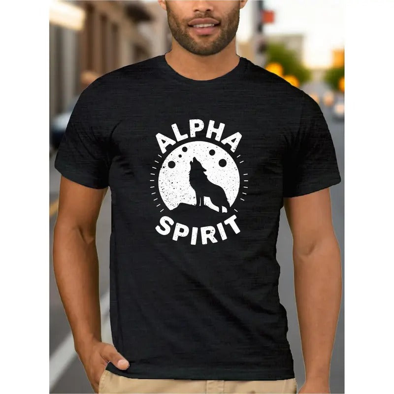 Howling Wolf Alpha Spirit fits men's T-shirts, is very cool, sweats and free movement, a dating must-have Made in USA