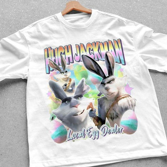 Hugh Jackman E. Aster Bunnymund Shirt, Rise of the Guardians Shirt, Bunny Easter Shirt, Happy Easter Day 2025 Cartoon Movie Shirt, Fans Gifts