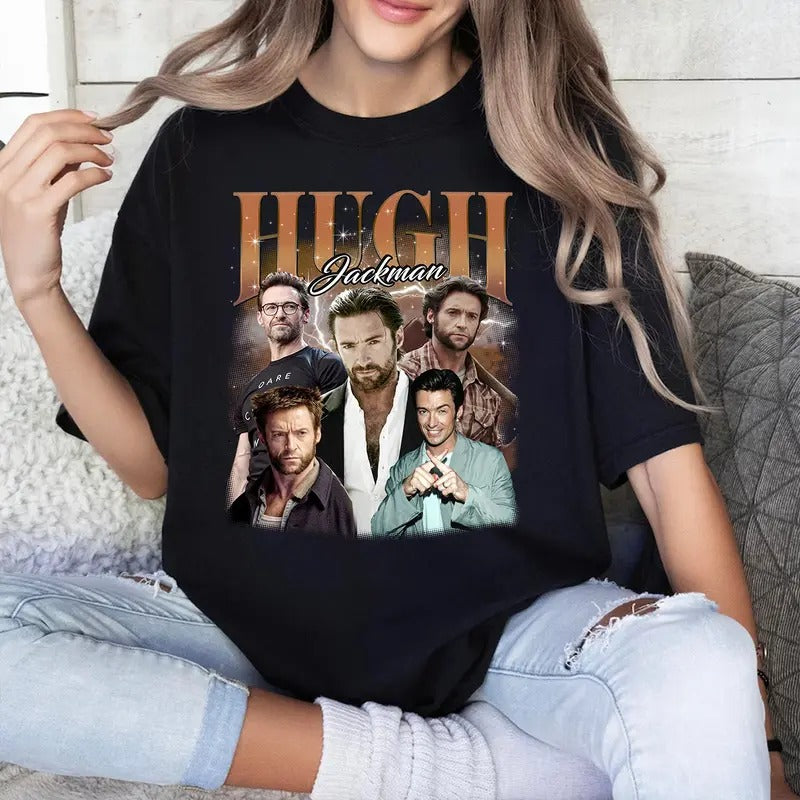 Hugh T Shirt Jackman  T Shirt Gift For Woman and Man Unisex T-Shirt Casual Cotton Hoodie, Sweatshirt | WearSparks.com