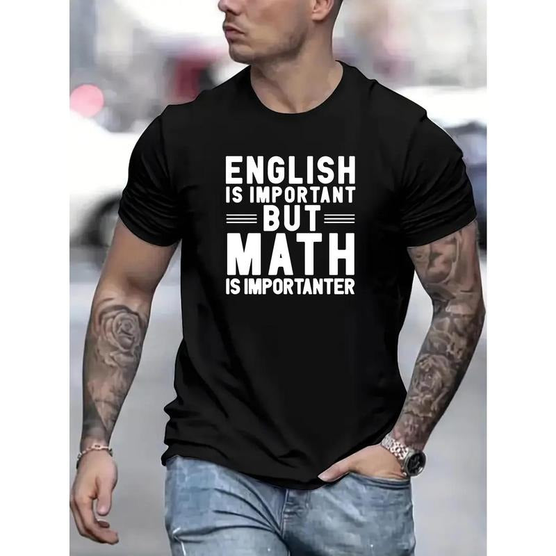Humorous Math Lover Print Tee - Men's Casual Short Sleeve T-Shirt for Summer - Funny Graphic Tees for Math Enthusiasts and Geeks Made in USA
