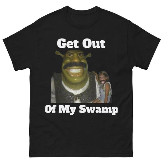 Humorous Unisex Softstyle Shirt - 'Get Out Of My Swamp' Funny Tee, Gift for Shrek Fans, Casual Wear Movie Lovers