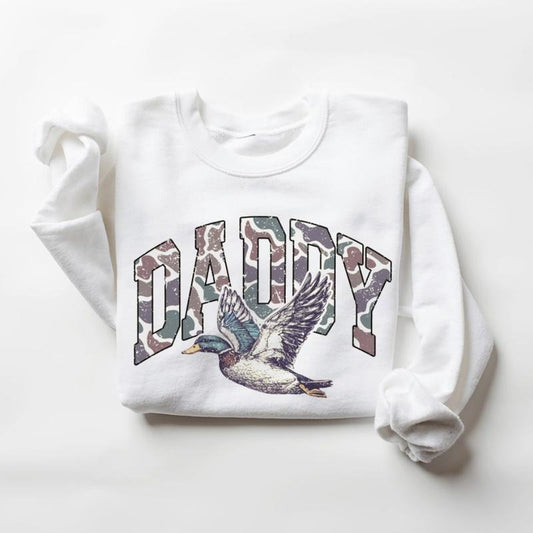 Hunting Dad Sweatshirt, Hunting Mallard Duck Shirt, Daddy of Hunters, Camo Dad Unisex Hunting Season, Daddy Hoodie Cotton Menswear