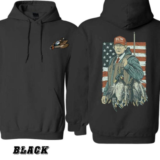 Hunting Hoodie, Sand Color Pullover with Bold American Flag and Duck Hunter Graphic , Soft and Cozy Unisex Hoodie , Perfect for Outdoor Enthusiasts , Ideal for Fall and Winter