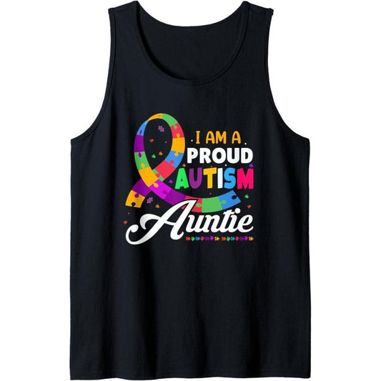 I Am A Proud Autism Auntie Tank Top MADE IN USA