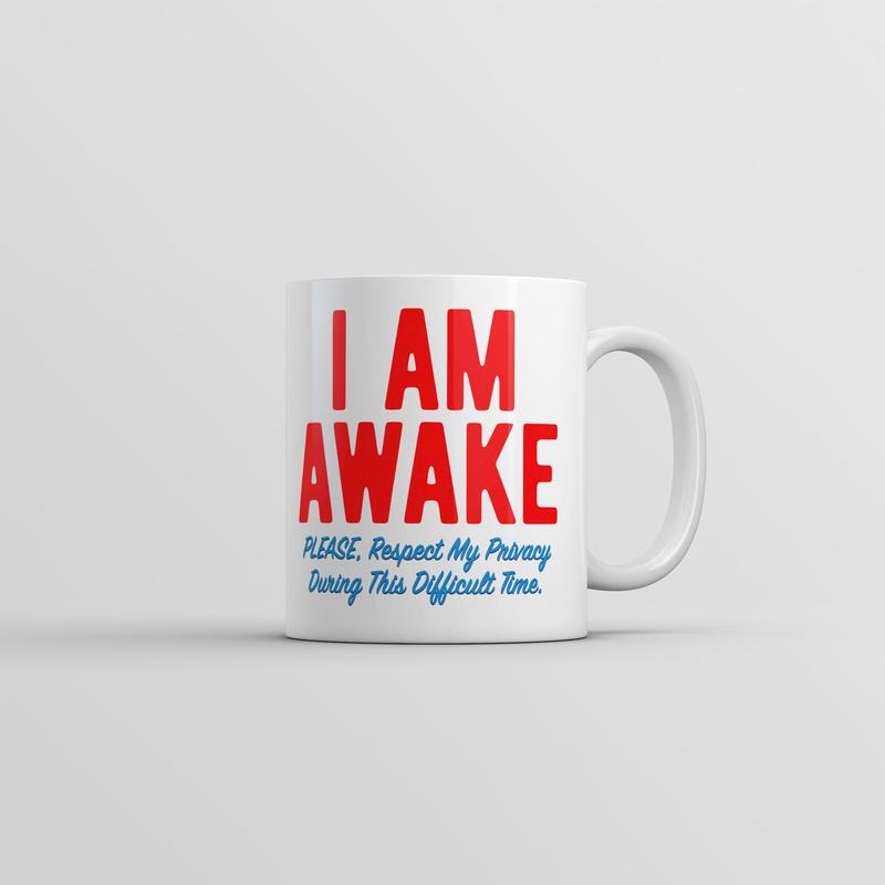 I Am Awake Please Respect My Privacy During This Difficult Time Mug Funny Novelty Cup-11oz Funny Coffee Mugs Ceramic Printed Drinkware Cup