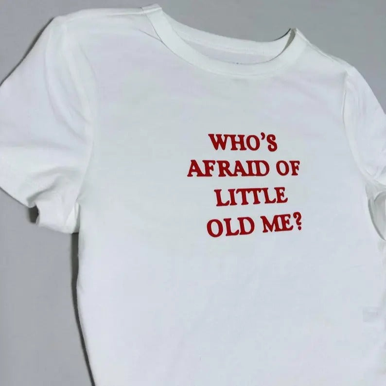 I Am Insane SNUG FIT baby tee, Graphic Top, Who's Afraid Of Little Old me Baby Tee Her Y2K Baby Tee Casual Crewneck