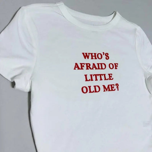 I Am Insane SNUG FIT baby tee, Graphic Top, Who's Afraid Of Little Old me Baby Tee Her Y2K Baby Tee Casual Crewneck