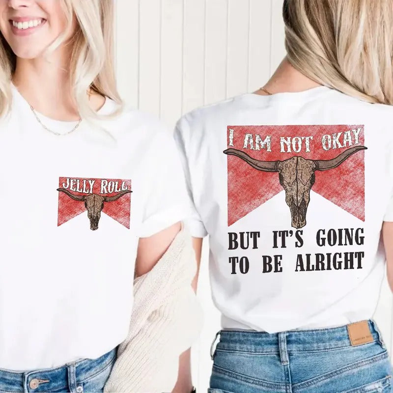 I Am Not 0kay, JeIIy R0ll Western Style 2 Sides Tee, Concert Outfit, Tour Merch For Fans, Unisex Short Sleeve Tee Shirt, Casual Clothing