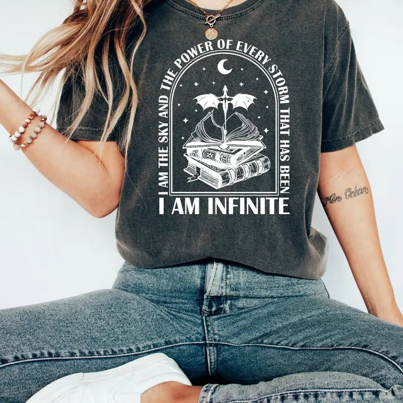 I Am The Sky Tee, Power Of Storm Tee, Fourth Wing Shirt, Basgiath War College Tee, Dragon Riders Shirt, Dragon T-Shirt Crewneck Cotton Womenswear Fashion