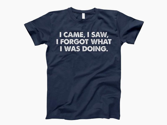 I Came I Saw I Forgot What I Was Doing Shirt, Sarcasm Funny Tee, Mental Health Tee, Funny Saying Quotes, Unisex T-Shirt, Short Sleeve Tee Shirt, Cool Gifts For Women, Gifts For Birthday Mothers Day