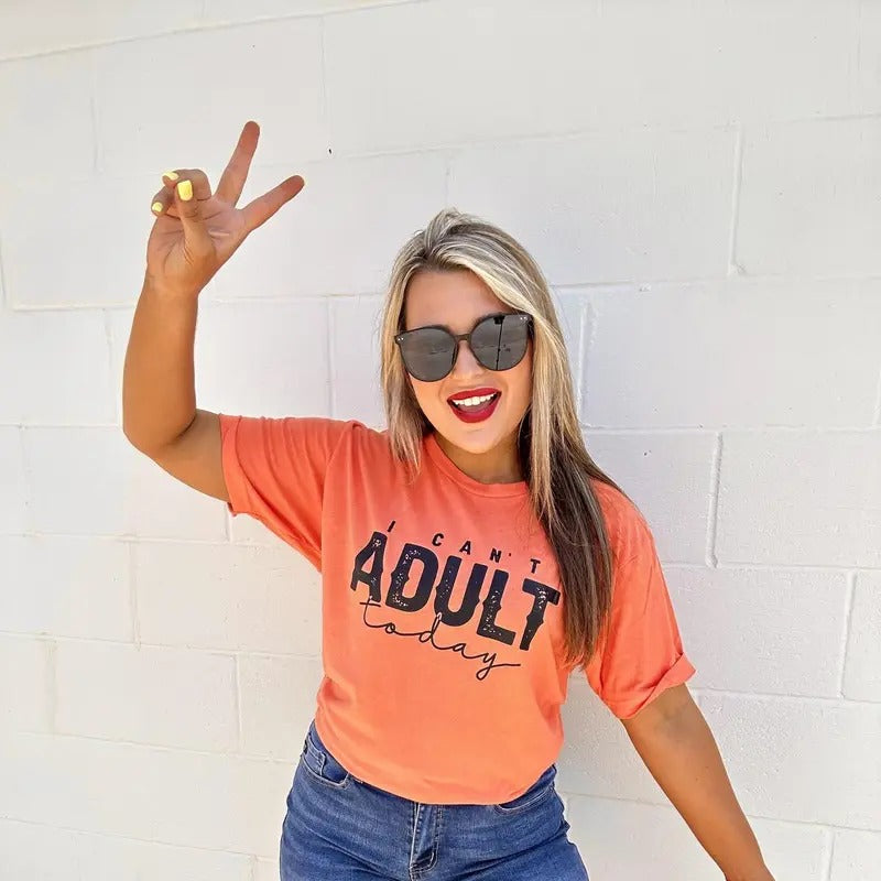 I Can't Adult Graphic T shirt short sleeve, shit hot tiktok trend 2024 Hoodie, Sweatshirt | WearSparks.com