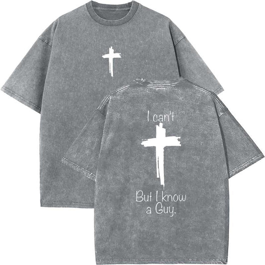 I Can't But I Know A Gay Unisex Washed T-Shirt, Christian t shirts, Vintage 90s Graphic Tee, Gift Top Womenswear Cotton Mineral Colorstyle{n002}2