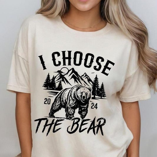 I Choose The Bear Shirt, Gift for Her, Comfort Shirt for Women, Man or Bear T-Shirt, Women's Bear Choice Shirt, Girlfriend Shirts, Team Bear Shirt, Womens Rights Shirts, Gift for Women, Funny Shirt for Girl, Comfort Tee Women Top