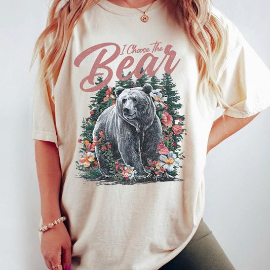 I Choose the Bear Shirt, Team Bear Comfort Women Shirt, Man vs Bear Shirt, Team Bear T-Shirt, Funny Feminist Shirt, Womens Rights Shirt, Summer Women Shirt, Funny Quote Shirt, Nature T-Shirt, Feminist Women Top