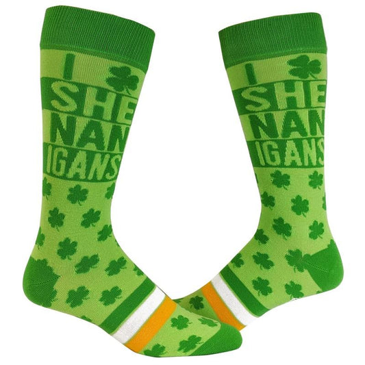 I Clover Shenanigans Socks Funny Saint St Patricks Day Irish Novelty Sarcastic (Green) - Mens (7-12) Funny Graphic Socks...