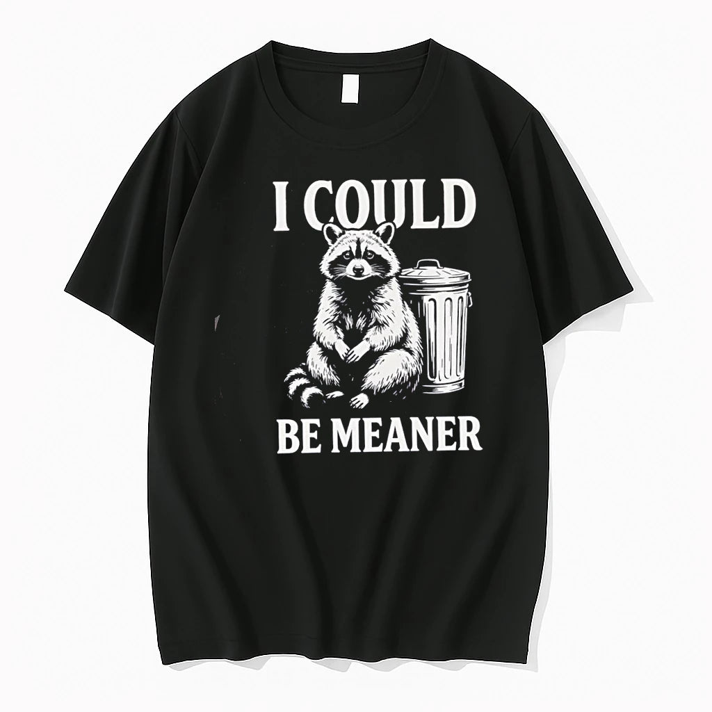 I Could Be Meaner Raccoon Trash Can Funny Animal Tshirts Sweater