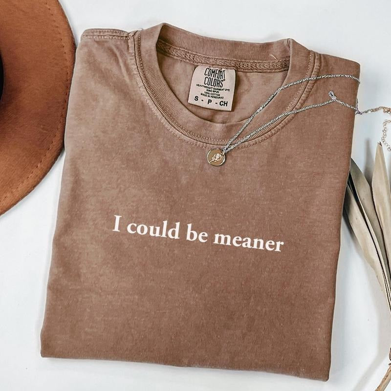 I Could Be Meaner Shirt, Sarcastic, Funny Humor Shirt, Sarcasm Shirt, Funny Quote Graphic Tee, Trendy Shirt Hoodie,...