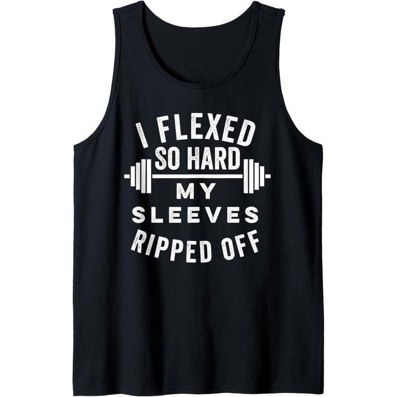I Flexed So Hard My Sleeves Ripped Off - Funny Body Builder Tank Top Made in USAstyle{n002}2