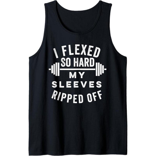 I Flexed So Hard My Sleeves Ripped Off - Funny Body Builder Tank Top Made in USAstyle{n002}2