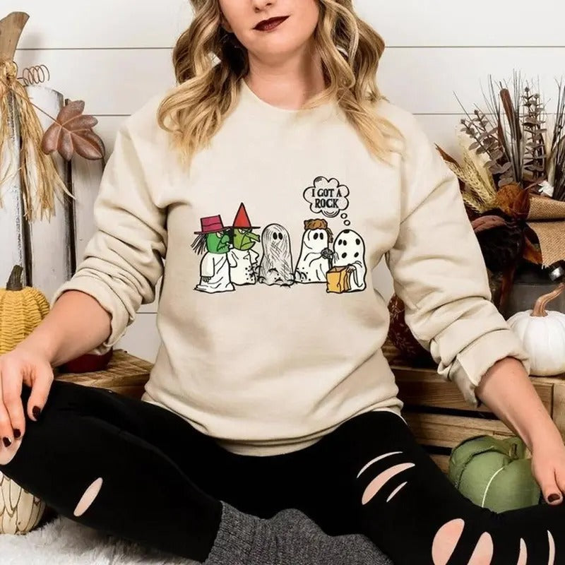 I Got A Rock Halloween Meme Shirt Funny Ghost Spooky Season Party Shirt Hoodie, Sweatshirt | WearSparks.com