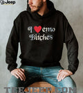 I Heart Emo Bitches Red Heart Y2K Aesthetic Black T Shirt