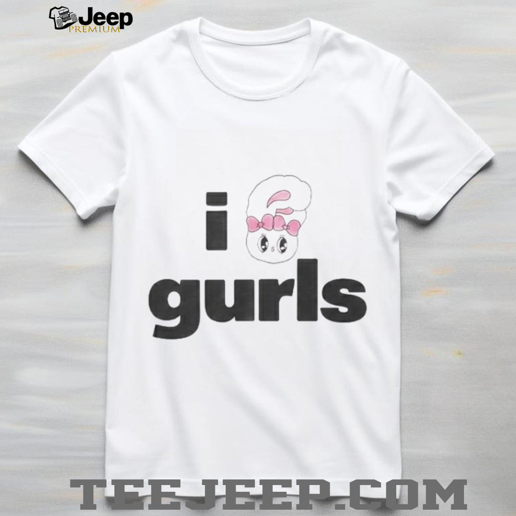 I Heart Gurls Pink Bunny Y2K Aesthetic Graphic T Shirt