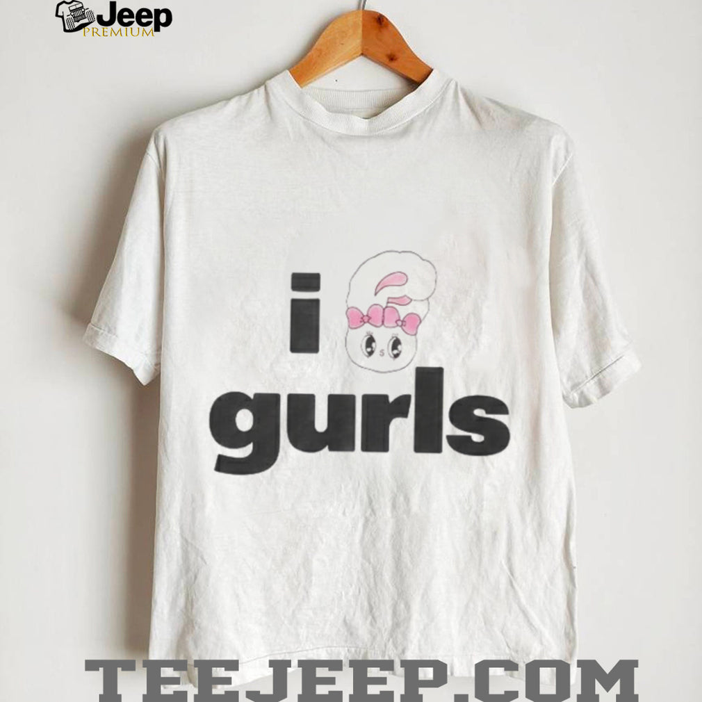 I Heart Gurls Pink Bunny Y2K Aesthetic Graphic T Shirt