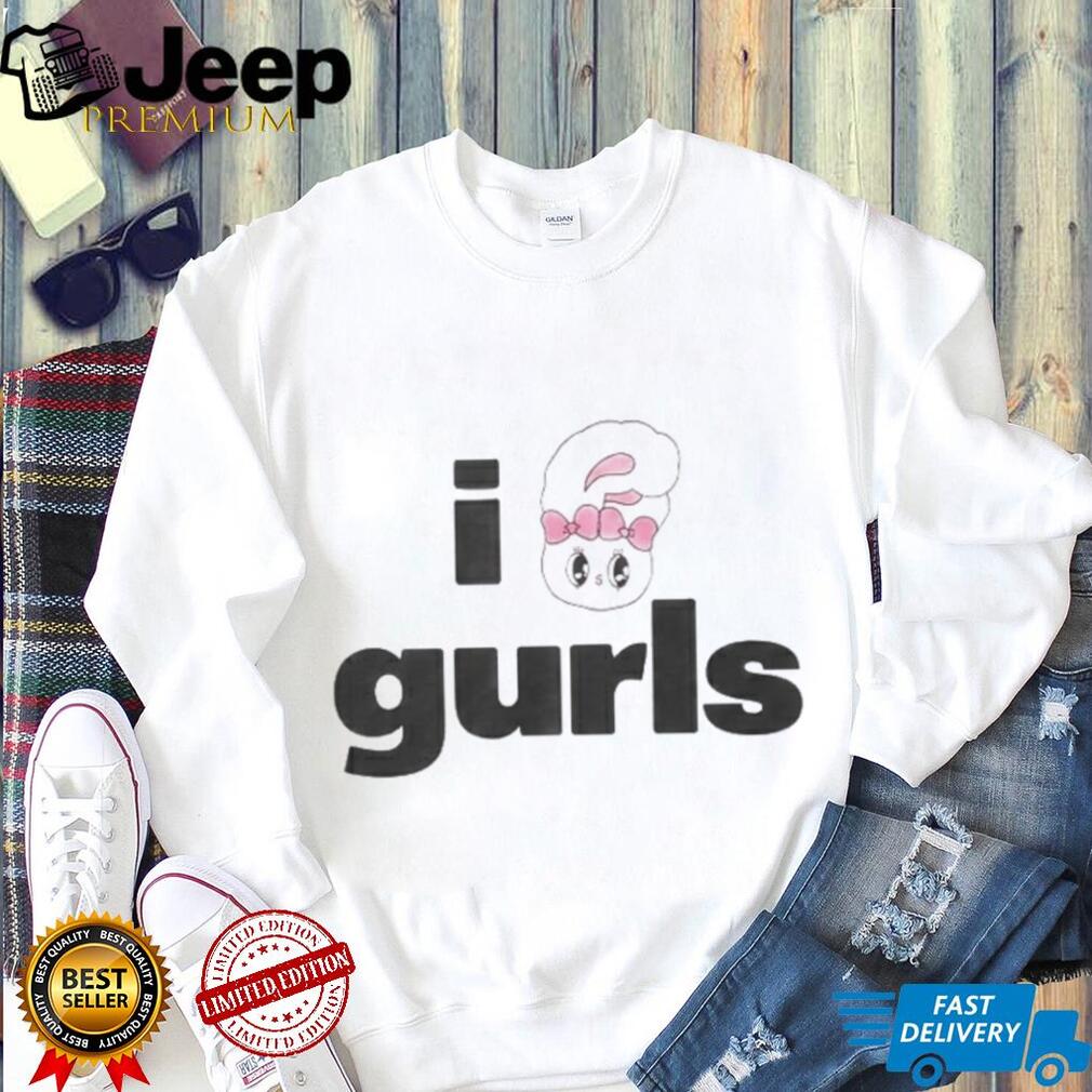 I Heart Gurls Pink Bunny Y2K Aesthetic Graphic T Shirt