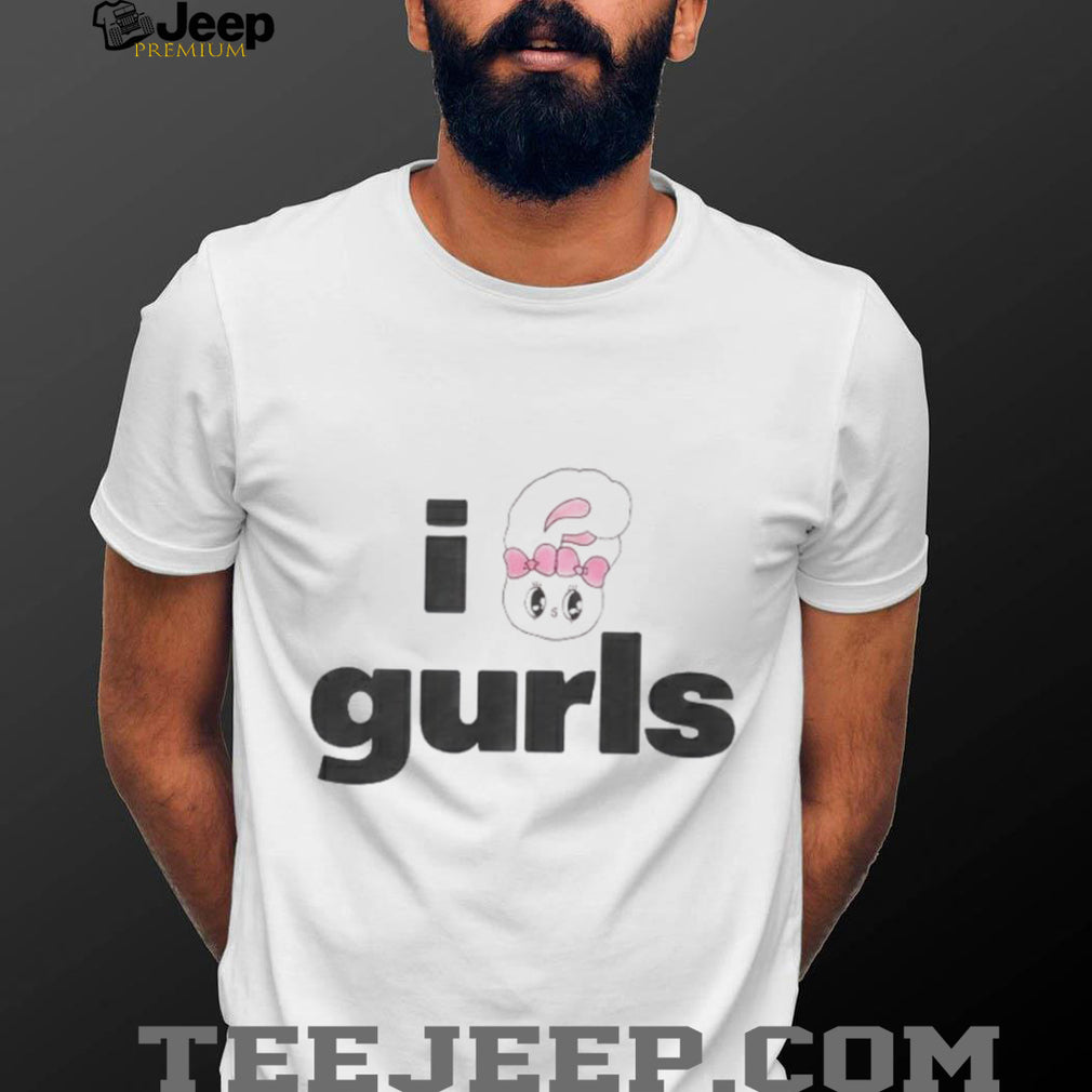I Heart Gurls Pink Bunny Y2K Aesthetic Graphic T Shirt