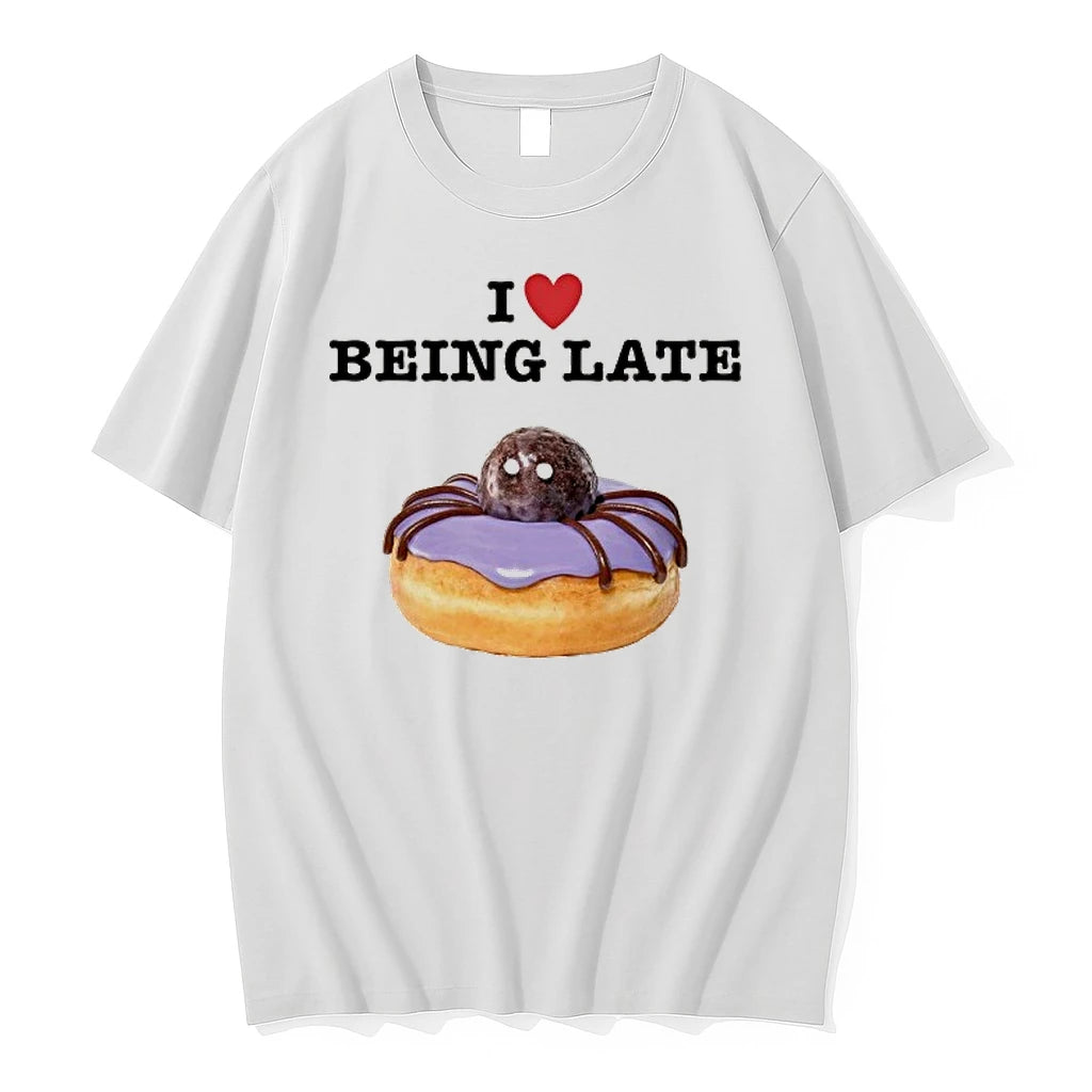 I Love Being Late Spider Donut Funny Food Tshirts Sweater