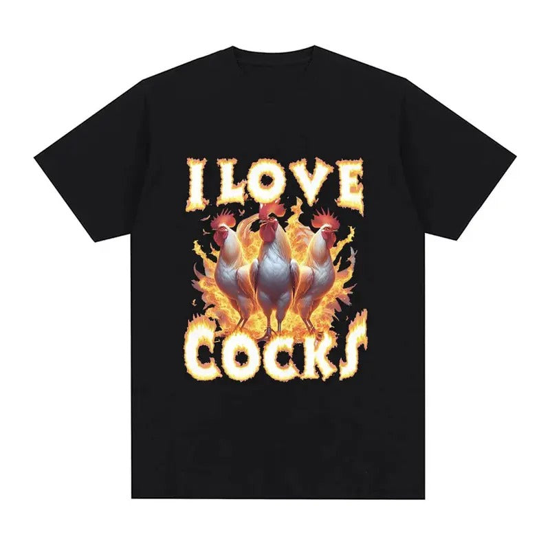I Love Cocks Shirt Menswear Top Underwear Tshirt Streetwear Tropical