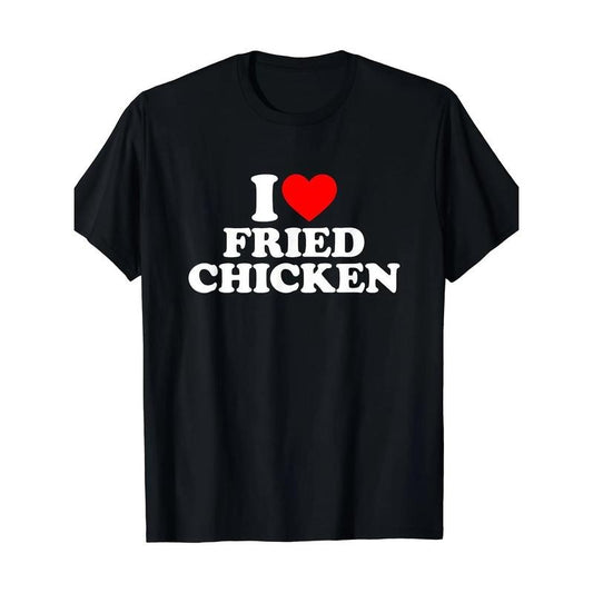 I Love Fried Chicken I Heart Fried Chicken Food T-Shirt Graphic T Shirts Men Streetwear Camisetas For Men Round Neck 100%...